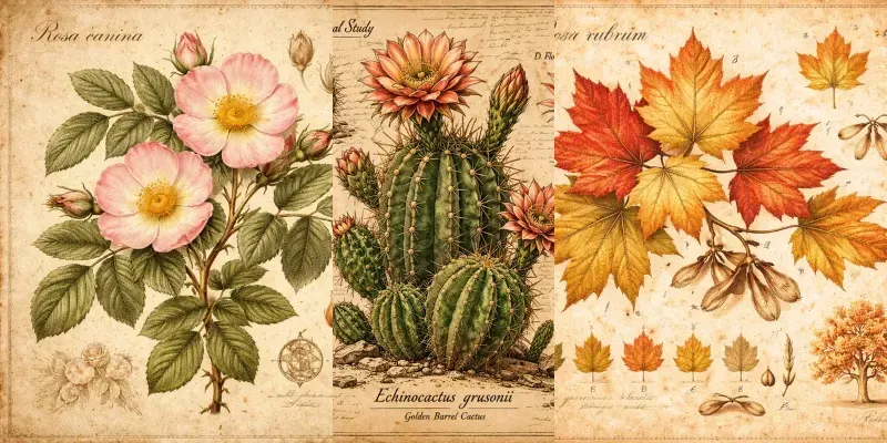 Vintage Botanical Illustration Designs generated by undefined