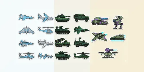 Military Vehicles Sticker Packs generated by gemini-image