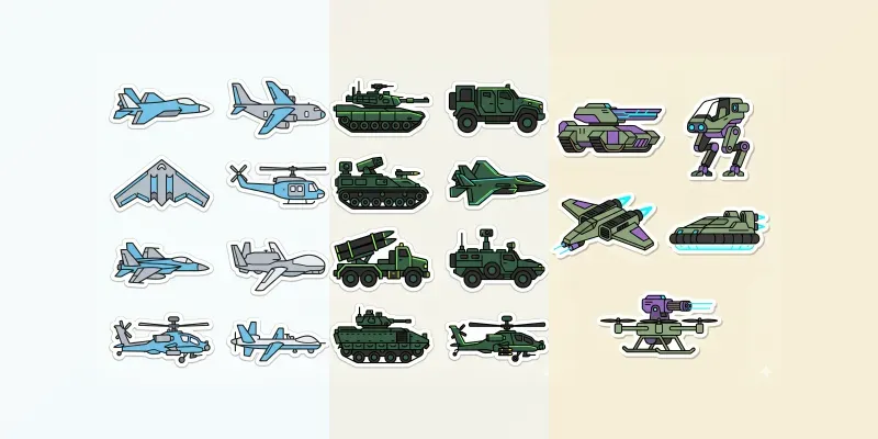 Military Vehicles Sticker Packs generated by undefined