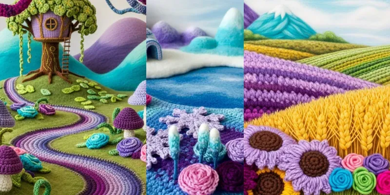 Crocheted Yarn Landscapes generated by undefined