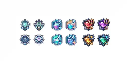 Geometric 2x2 Game Ui Skill Icon Packs generated by midjourney