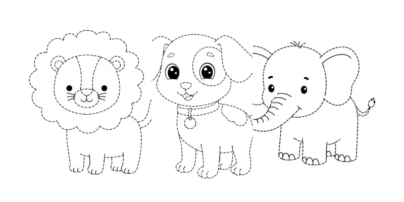 Kids Tracing Animals Coloring Book Pages generated by undefined