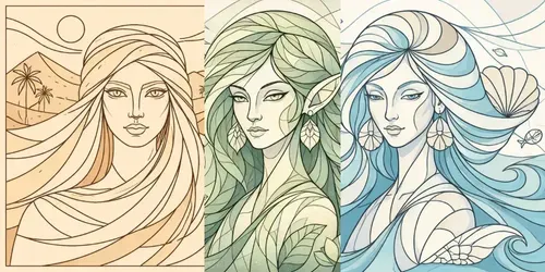 Geometric Line Civilizations Portraits generated by chatgpt-image