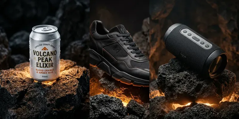 Cinematic Volcanic Rock Product Shots generated by undefined