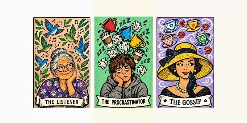 Naive Pop Art Character Cards