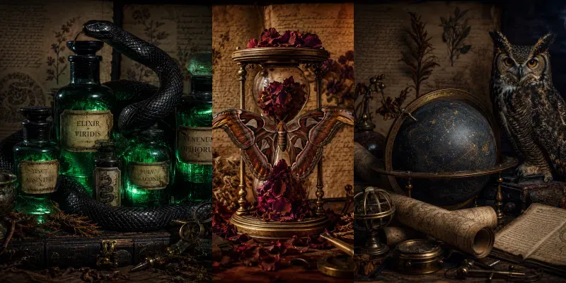 Dark Academia Mystical Still Life generated by undefined