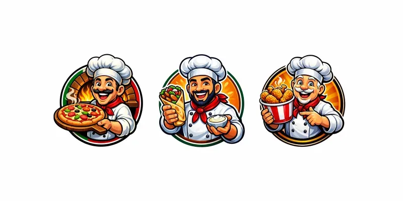 Premium Cartoon Chef Mascot Logos generated by undefined