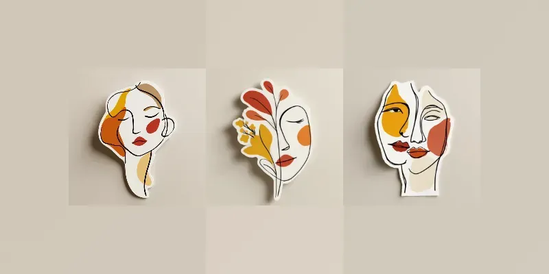 Minimalist Line Art Faces Stickers generated by undefined