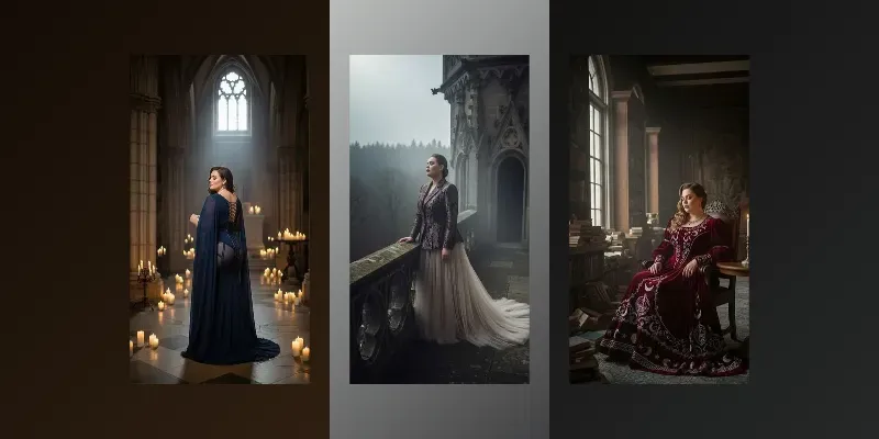 Dark Gothic Plussize Fashion Photos generated by undefined