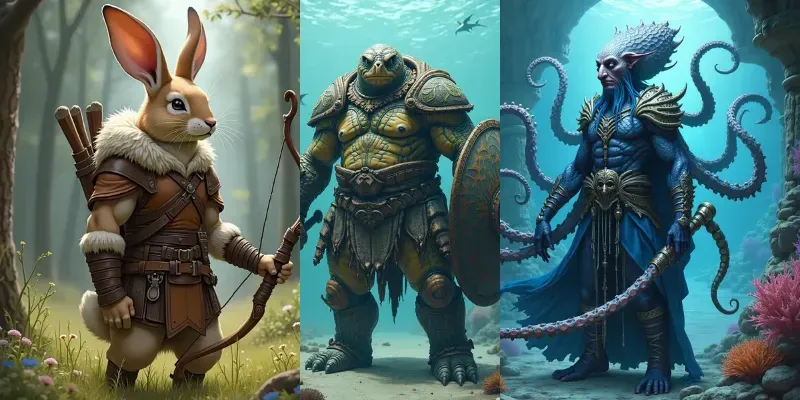 Fantasy Warrior Animal Hybrids generated by undefined