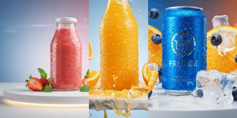 Cinematic Beverage Product Advertisements generated by undefined