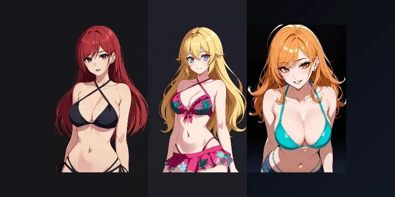 Anime Beach Beauty Photo Collection Sets generated by undefined