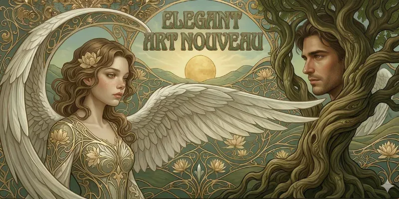 Art Nouveau Muse Illustrations generated by undefined