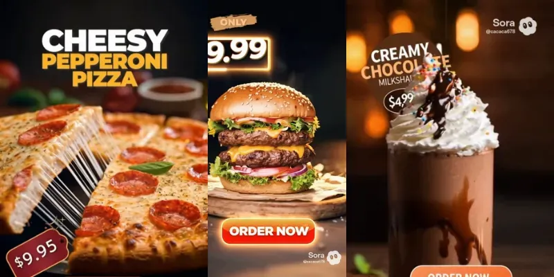 Cinematic Food Ad Videos generated by undefined