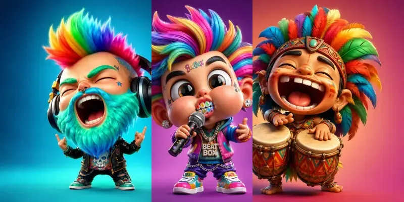 Whimsical 3D Musician Characters generated by undefined