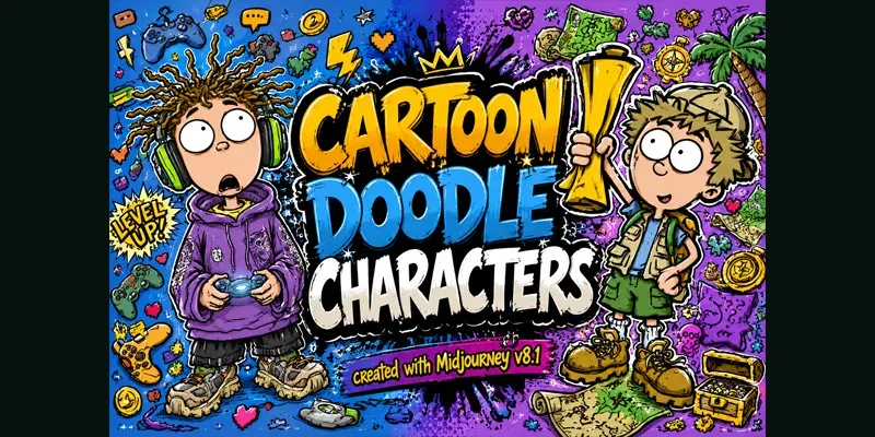 Cartoon Doodle Characters generated by undefined