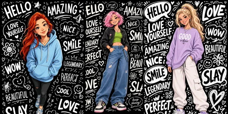 Bold Girl Power Doodle Portraits generated by undefined
