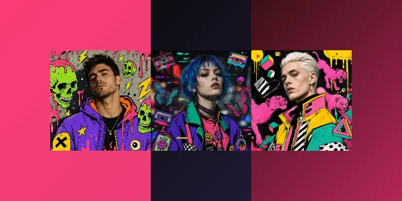 Mixed Media Pop Art Portraits generated by undefined