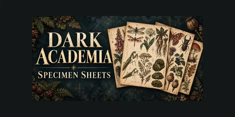 Dark Academia Specimen Sheets
