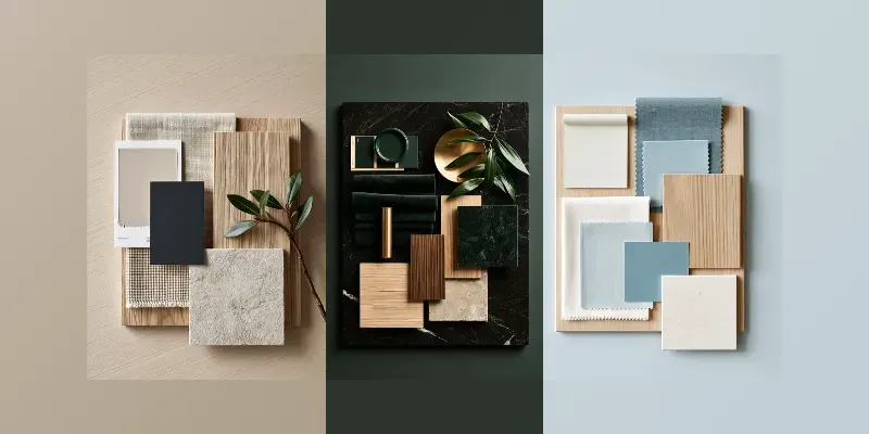 Interior Material Palette Flat Lays generated by undefined