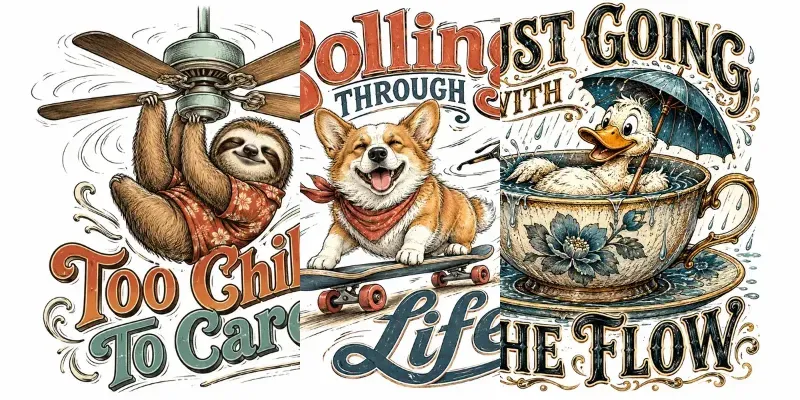 Whimsical Vintage Animal Tees generated by undefined