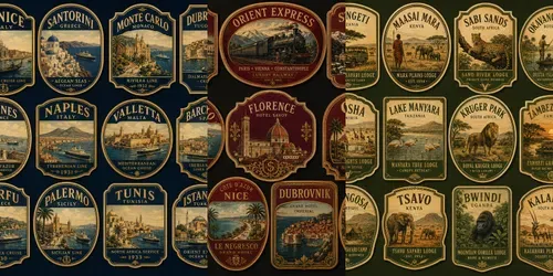 Vintage Luggage Labels generated by chatgpt-image