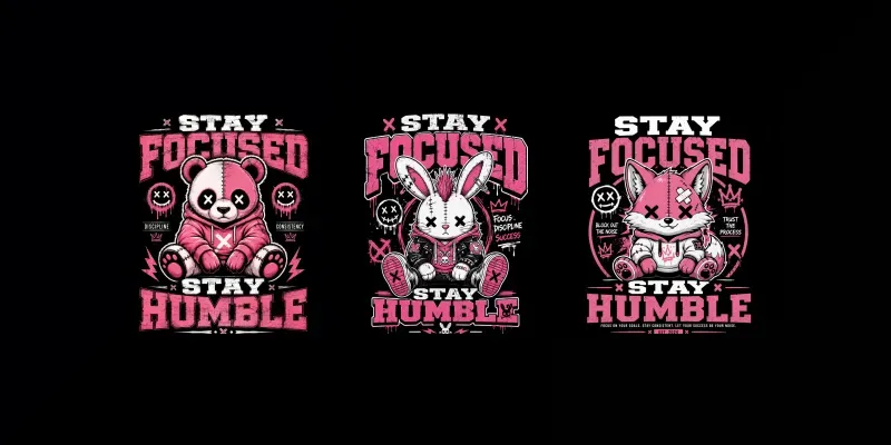 Stay Focused Stay Humble Mascots generated by undefined