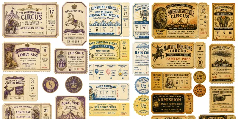 Circus Ticket Booth Ephemera generated by undefined