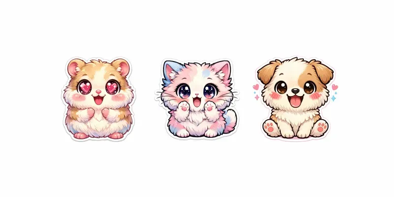Cute Animal Emoji Stickers generated by undefined