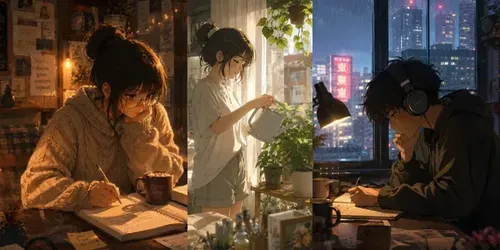 Cozy Lofi Anime Room Scenes generated by chatgpt-image