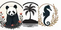 Elegant Botanical Logo Cliparts flux prompt mini thumbnail