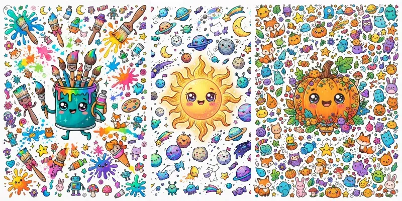 Vibrant Cute Doodle Packs