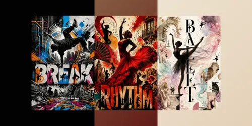 Dynamic Dance Silhouette Collages generated by chatgpt-image