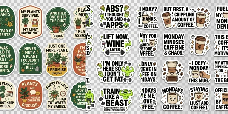 Snarky Funny Quote Sticker Pack Gens generated by undefined