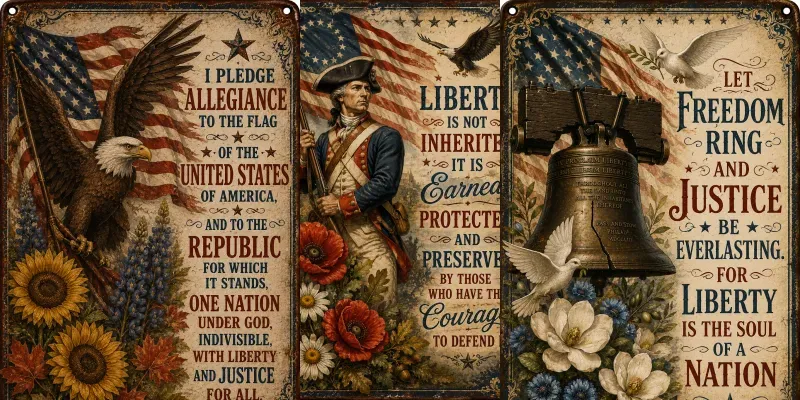 Vintage Liberty Floral Signs generated by undefined