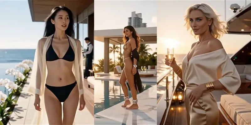 Elegant Rich Lifestyle Beautiful Models generated by undefined