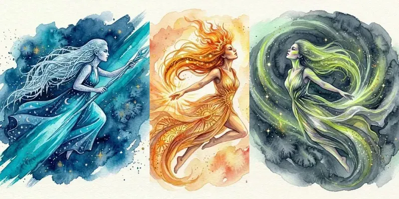 Cosmic Spirit Watercolor Illustrations generated by undefined