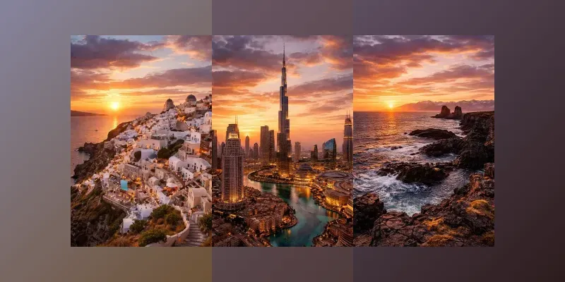 Sunsets Around The World Photoreal generated by undefined
