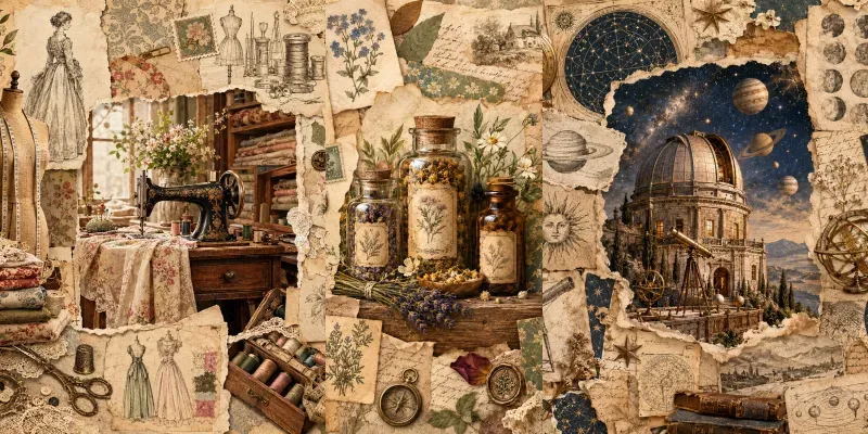 Vintage Curiosity Collages generated by undefined