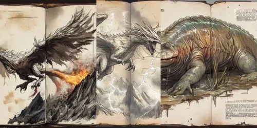 Fantasy Creature Field Dossiers generated by midjourney