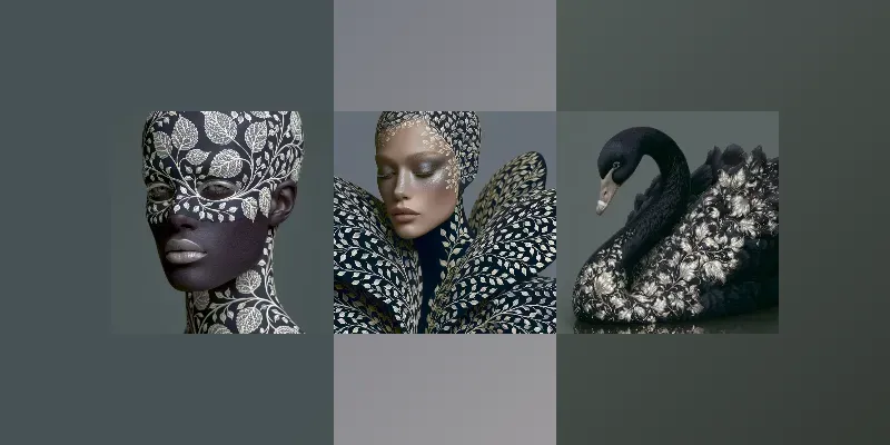 Gothic Flora Figure Art generated by undefined