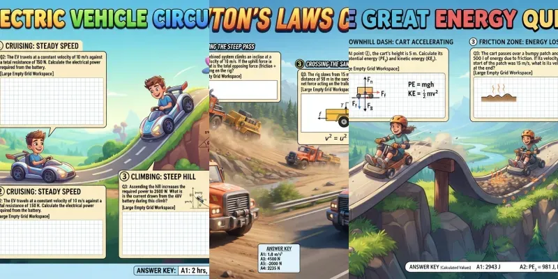 Premium Physics Adventure Worksheets
