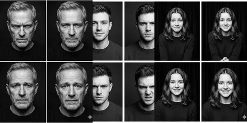 4frame Casting Monochrome Portraits generated by gemini-image