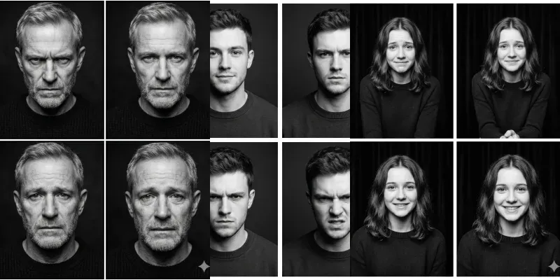 4frame Casting Monochrome Portraits generated by undefined