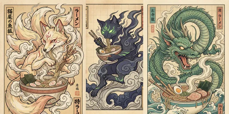 Japanese Ukiyoe And Tattoo Art Posters generated by undefined