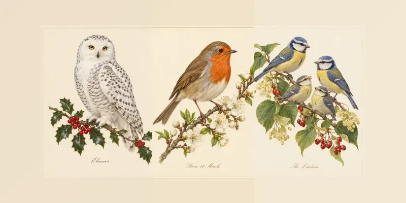 Birth Month Bird Art Prints