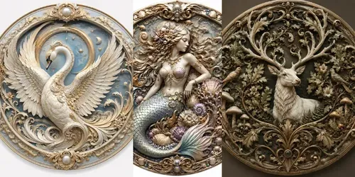 Antique Fantasy Relief Medallions generated by chatgpt-image