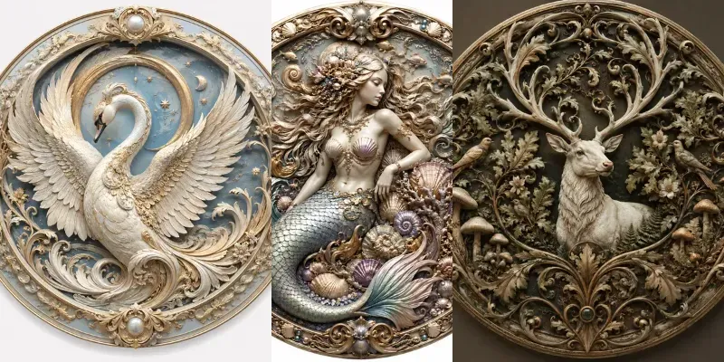 Antique Fantasy Relief Medallions generated by undefined