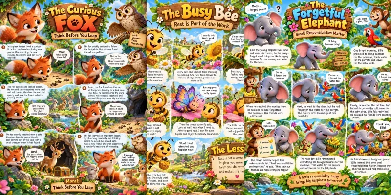 Whimsical Moral Storybook Posters