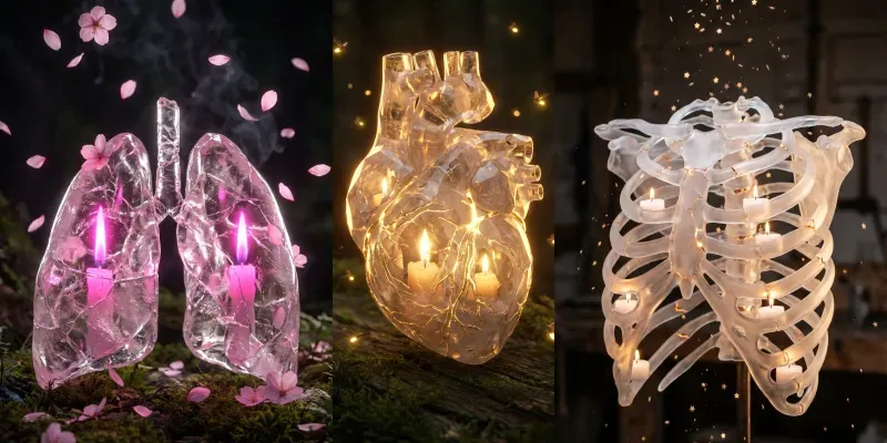 Frozen Flame Organ Glowing Anatomy generated by undefined